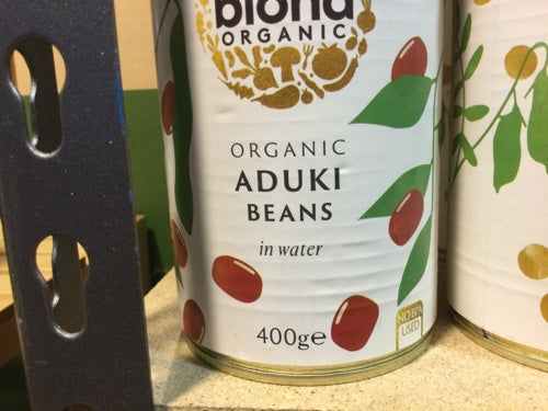 Organic Aduki Beans Biona 400g can in water, nutritious and versatile superfood for healthy meals.
