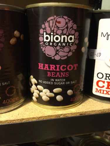 Biona Organic Haricot Beans can, sustainable and nutritious choice for meals.