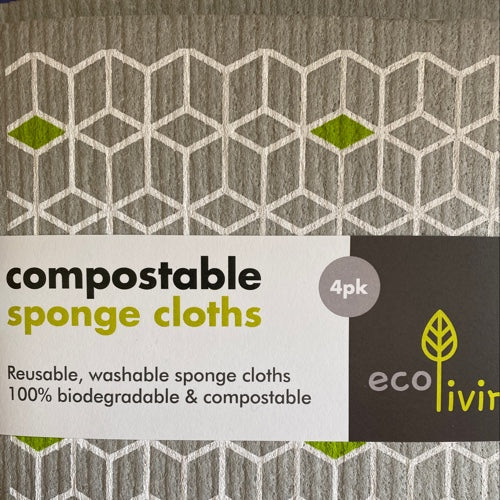4pk Compostable Sponge Cloths