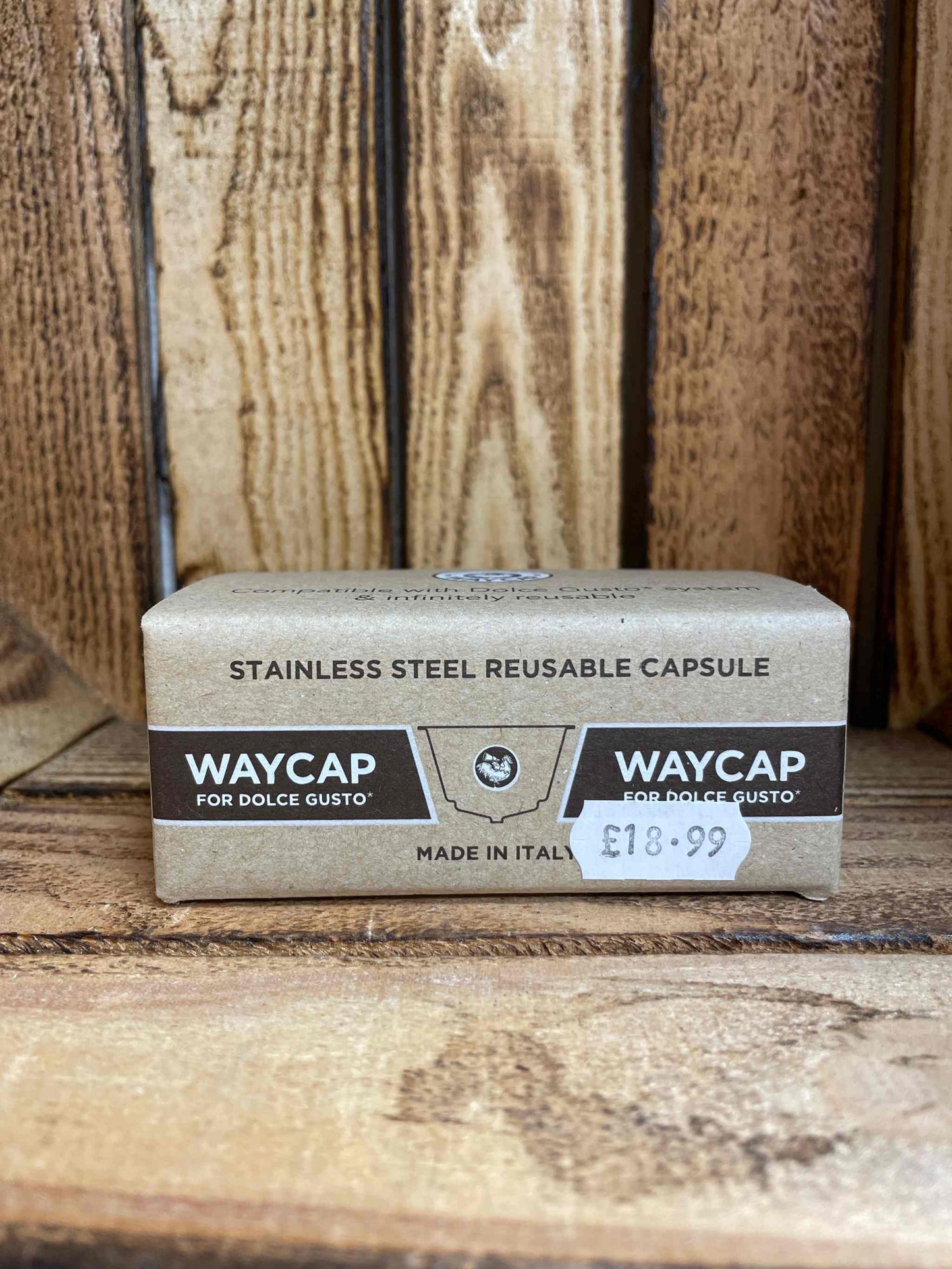 Stainless steel reusable capsule for Dolce Gusto.