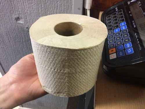 Bamboo Bobbi unbleached toilet roll single for eco-friendly bathroom use.