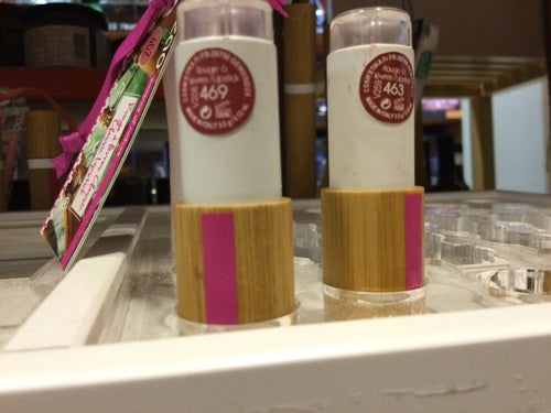 Zao Lipsticks in refillable bamboo cases promoting sustainable beauty.