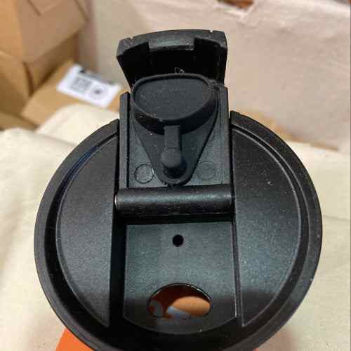 clip top lid for hot and cold beverages from Elephant Box, black durable design.