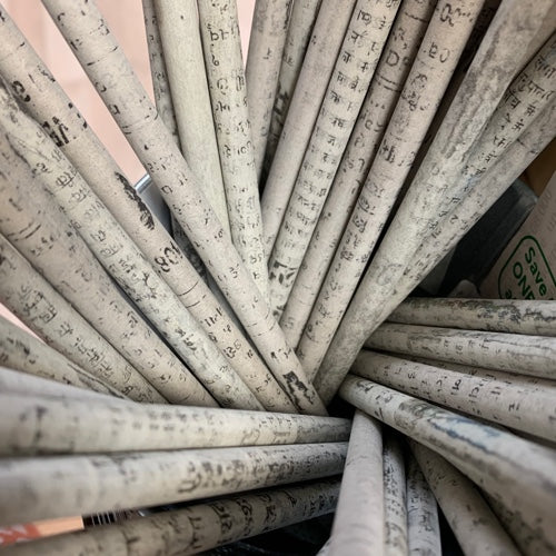 Recycled newspaper pencils