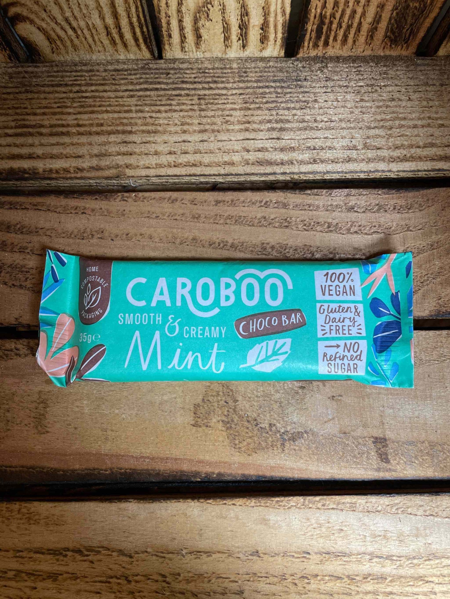 Carob Bar Mint - vegan, gluten-free, dairy-free alternative to chocolate with refreshing mint flavor.