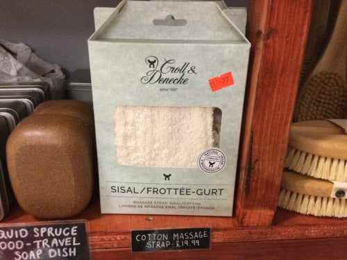 Croll & Denecke Sisal Back Strap in packaging on display shelf.