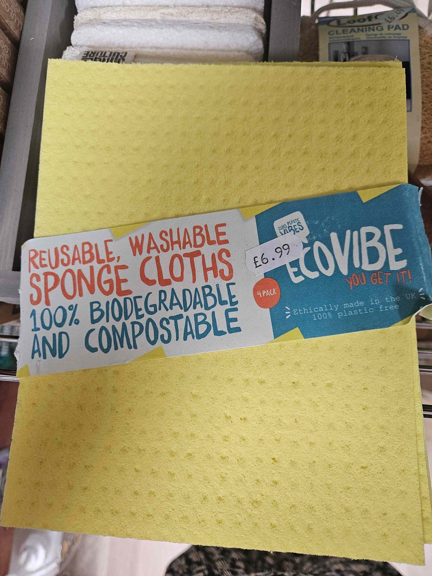 Ecovibe Reusable Sponge Cloths 4 pack