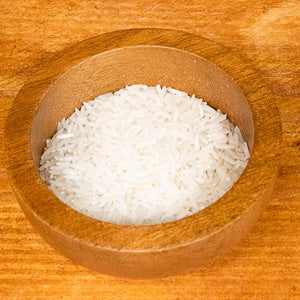 Bowl of premium Basmati Rice, white (100g), aromatic long-grain.