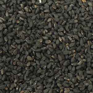 Black onion seed (25g) close-up showing small, dark seeds.