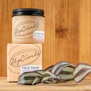 UpCircle Face Mask with natural ingredients, repurposed coffee grounds, and eco-friendly packaging.