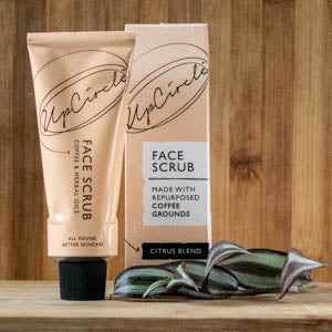 UpCircle Face Scrub in recyclable packaging, made from repurposed ingredients for eco-friendly skincare.