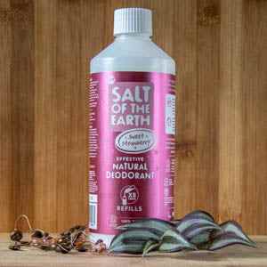 Salt of the Earth 500ml refill, Amber & Sandalwood fragrance, eco-friendly, sustainable deodorant.
