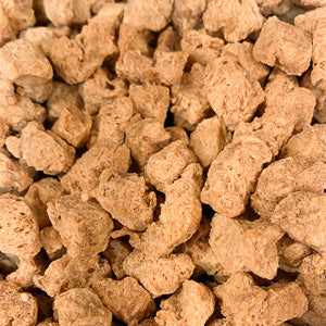 TVP Chunks 100g, textured vegetable protein, plant-based protein, sustainable cooking ingredient.