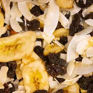 Trail mix (100g) with nuts, seeds, dried fruits; perfect on-the-go snack.