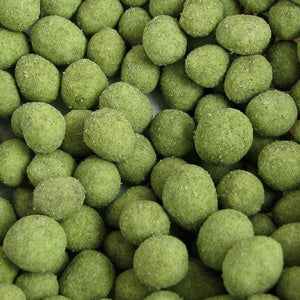 Wasabi peanuts (100g) with spicy wasabi coating and premium roasted peanuts.
