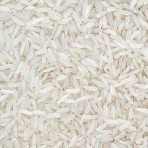 Organic white long grain rice, 100g pack, pure and fresh, healthy choice.