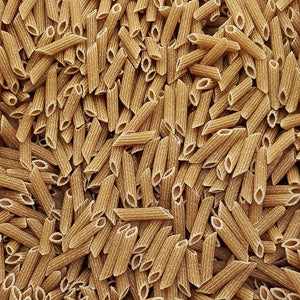 Organic wholewheat penne pasta, 100g packaging.
