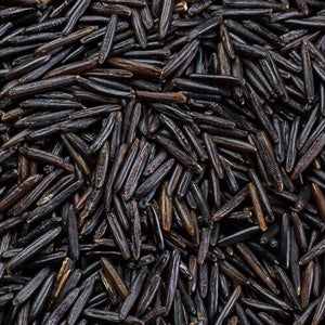 Wild rice grains, 100g package, nutrient-packed superfood.