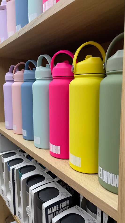 BEACHBUM Insulated Aluminium Bottle with straw, 650ml, 1L