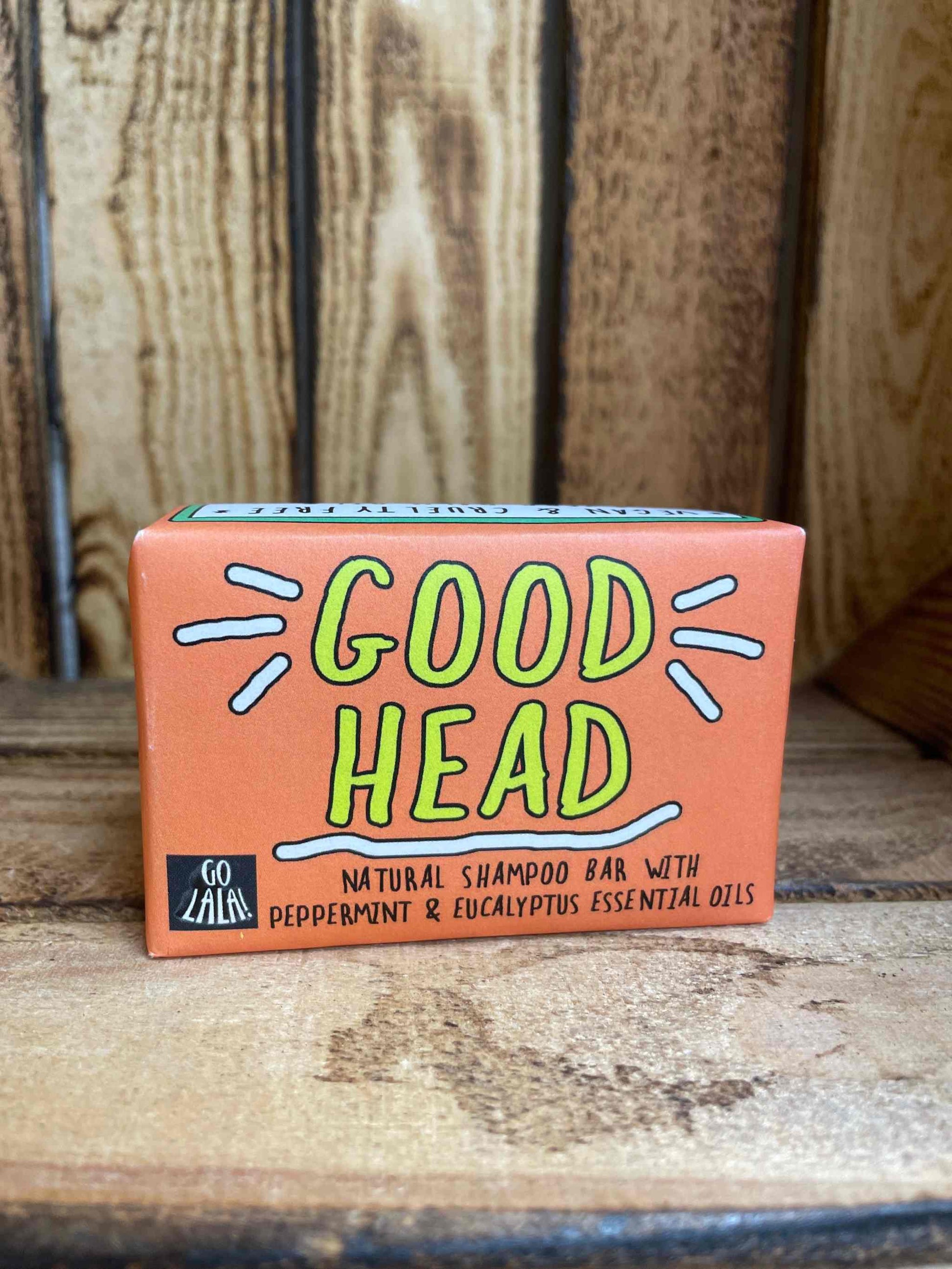 Good Head natural shampoo bar with peppermint and eucalyptus essential oils.