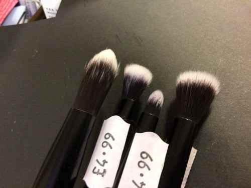 Medium bamboo brushes, eco-friendly and cruelty-free, priced at 4.99, featuring ergonomic bamboo handles and soft synthetic bristles for flawless makeup application.