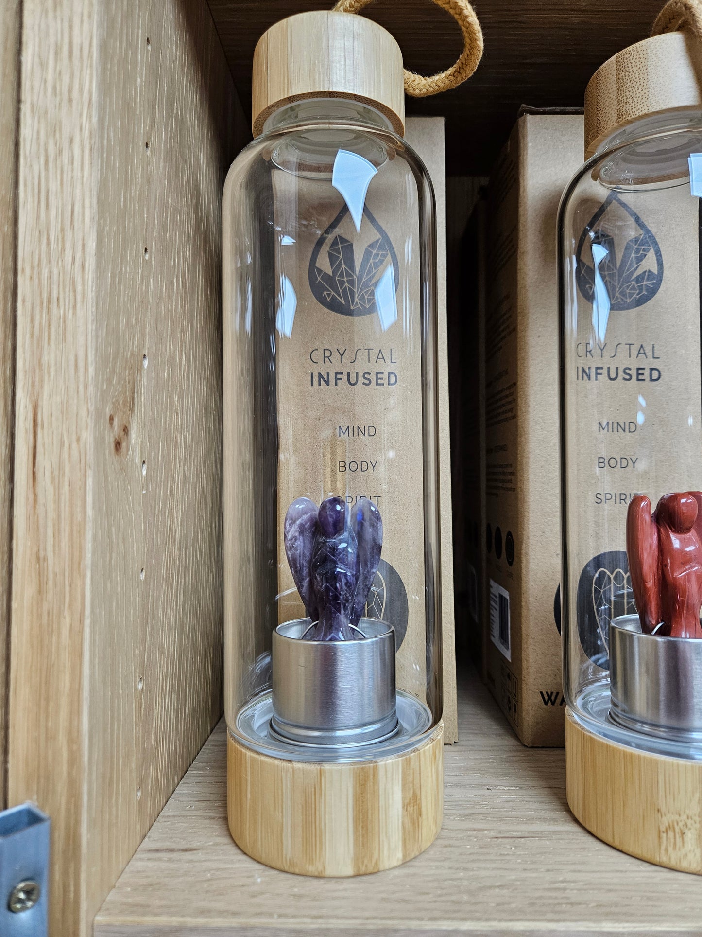 Crystal Infused Toughned Glass Water Bottles