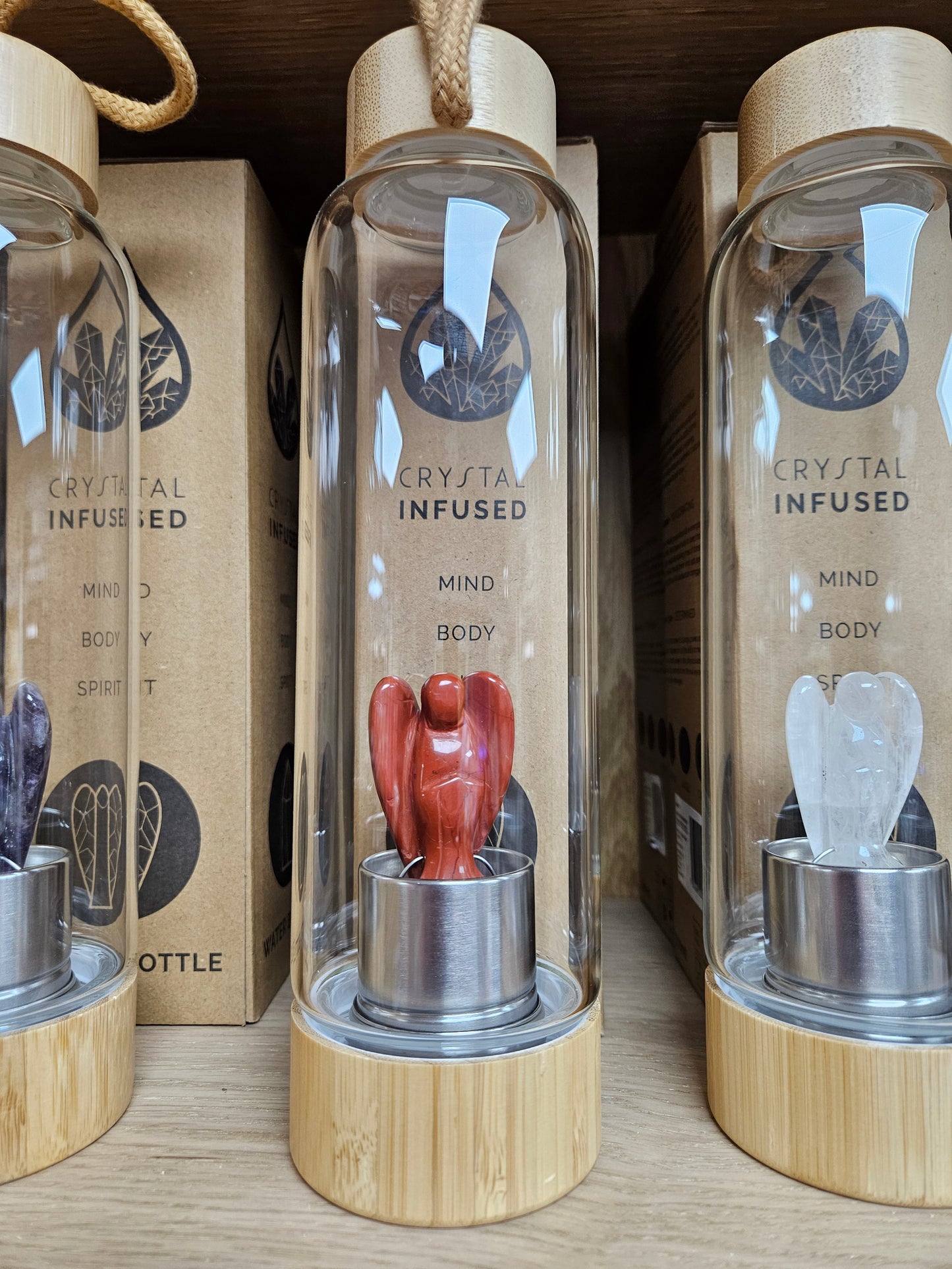 Crystal Infused Toughned Glass Water Bottles