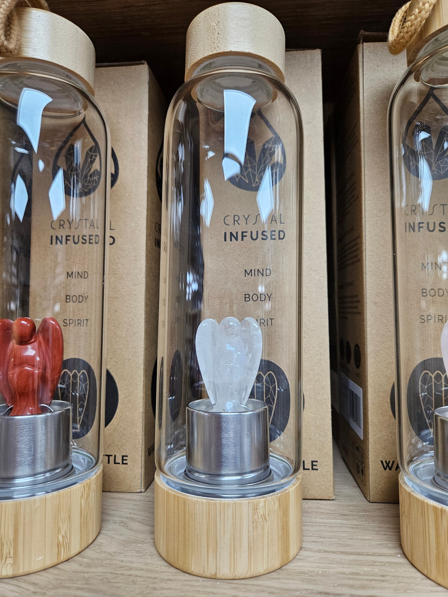 Crystal Infused Toughned Glass Water Bottles