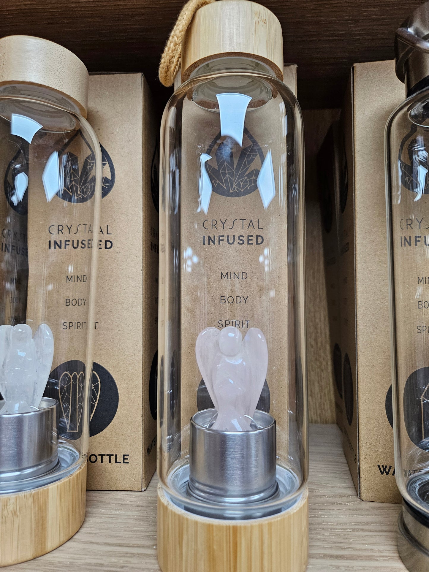 Crystal Infused Toughned Glass Water Bottles