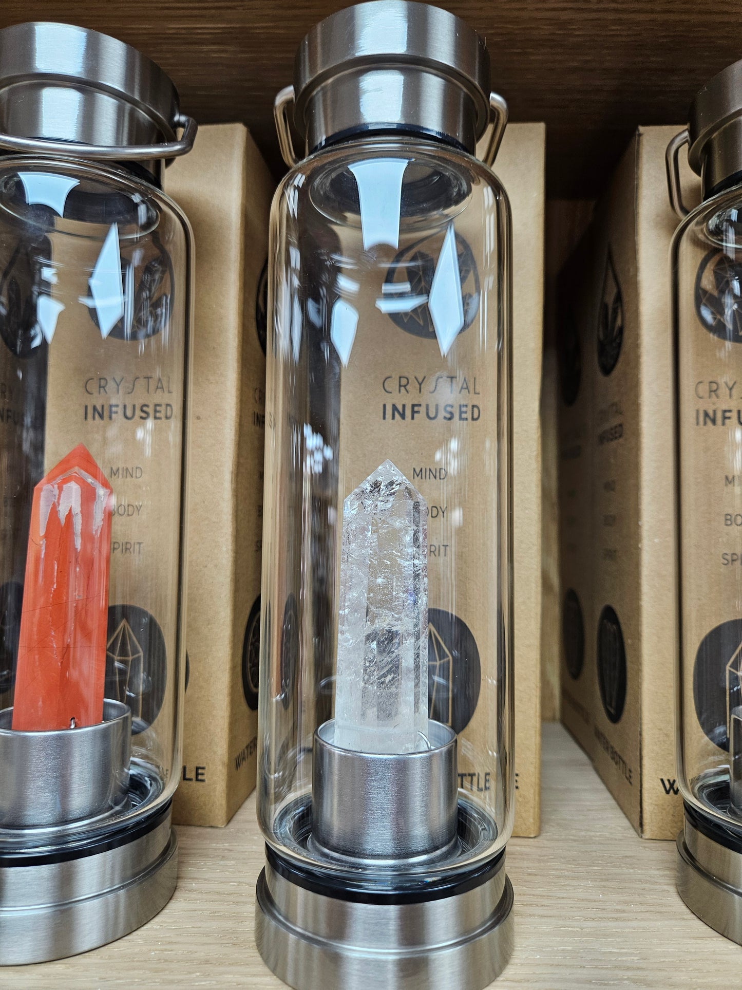 Crystal Infused Toughned Glass Water Bottles