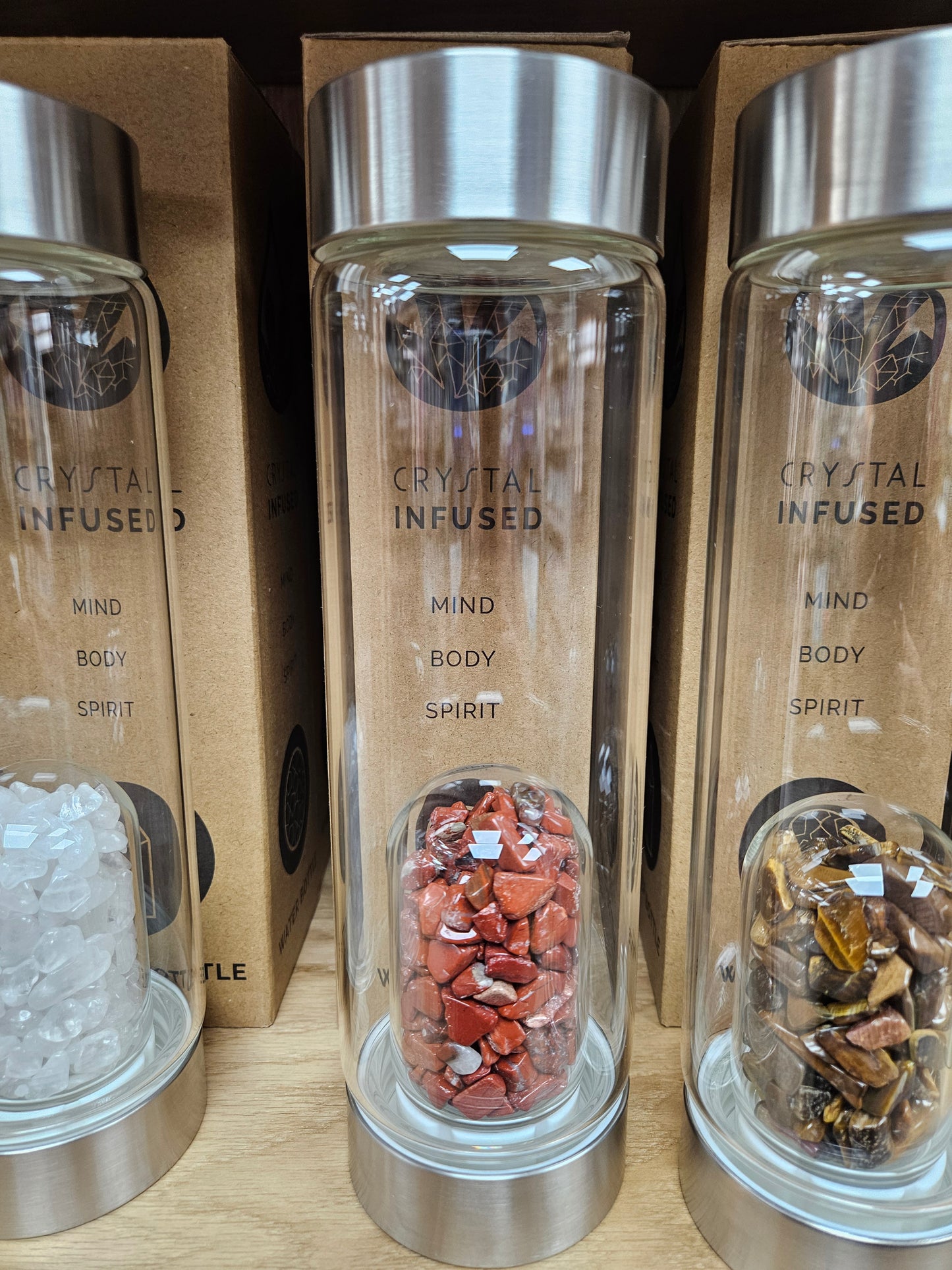 Crystal Infused Toughned Glass Water Bottles