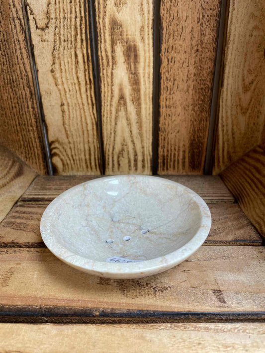 Soapstone Hand Made Soap Dish Round Large