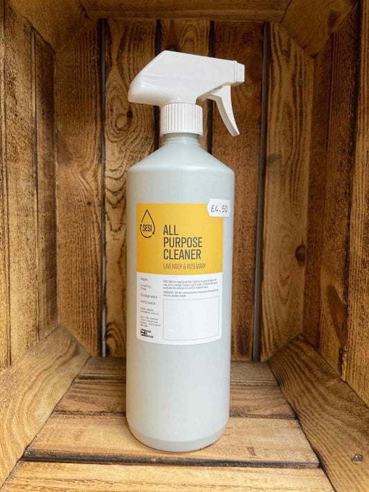 1L Pre-filled All Purpose Cleaner in ergonomic bottle for effortless and eco-friendly home cleaning.