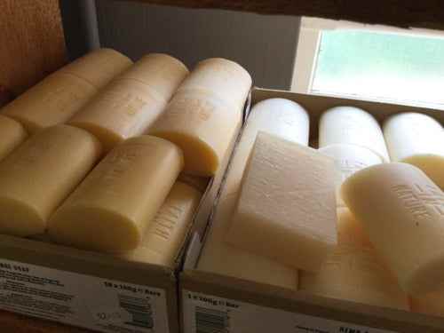 Faith in Nature Soap Bars (Naked) display, eco-friendly and chemical-free cleansing bars.