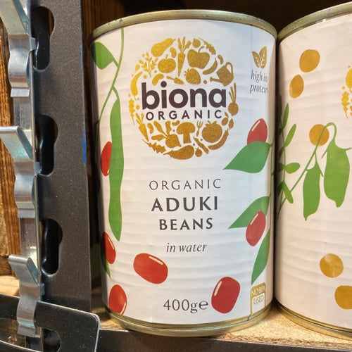 Biona organic adzuki beans can, 400g, high in protein, organic.