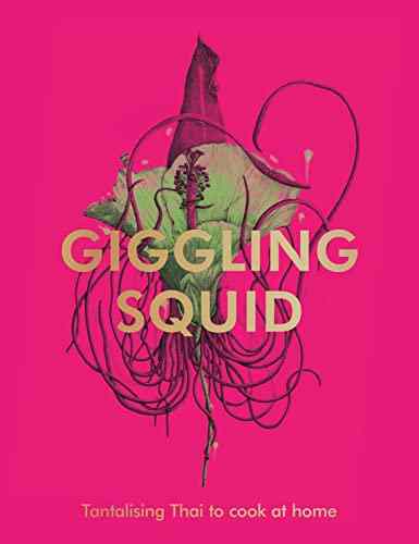 The Giggling Squid Cookbook cover featuring vibrant pink background and abstract design.