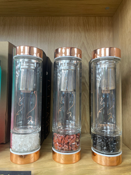 Tea Infuser Glass Bottle Onyx