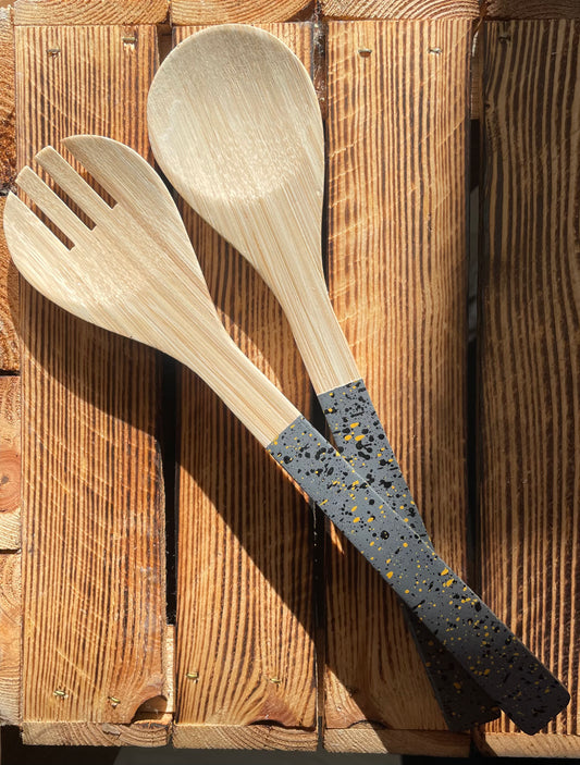 Salad Servers 2 pack Grey