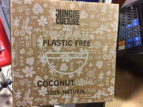 Coconut bowl packaging, zero waste, plastic-free, 100% natural.