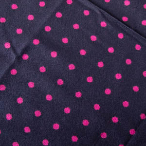 Scarf navy with pink spots